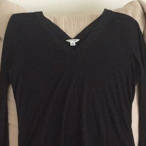 Calvin Klein black long sleeve T-shirt V-neck
